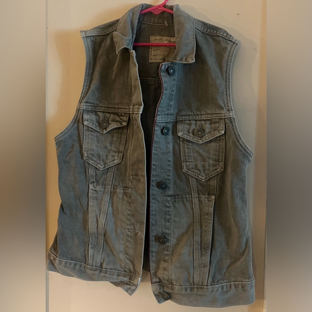 AllSaints sleeveless Black wash Jean Jacket